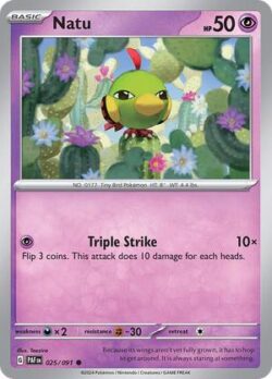 2024 Pokemon Scarlet and Violet-Paldean Fates #PAF025-091 Natu