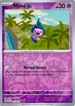 2024 Pokemon Scarlet and Violet-Paldean Fates #PAF031-091 Reverse Holo Mime Jr