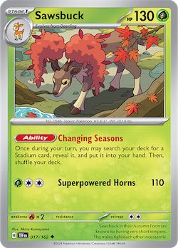 2024 Pokemon Scarlet and Violet-Temporal Forces #TEF017-162 Sawsbuck