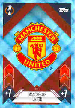 2024-25 Topps Match Attax UCC #100 Blue Crystal Manchester United Team Badge