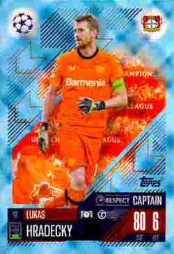 2024-25 Topps Match Attax UCC #191 Blue Crystal Lukáš Hrádecký