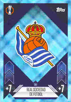 2024-25 Topps Match Attax UCC #280 Blue Crystal Real Sociedad Team Badge