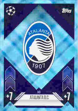 2024-25 Topps Match Attax UCC #343 Blue Crystal Atalanta Team Badge