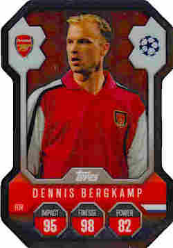 2024-25 Topps Match Attax UCC #SH03 Chrome Pro Elite Shield Dennis Bergkamp