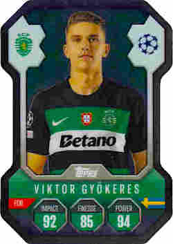 2024-25 Topps Match Attax UCC #SH08 Chrome Pro Elite Shield Viktor Gyökeres