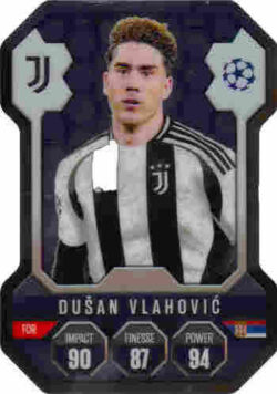 2024-25 Topps Match Attax UCC #SH15 Chrome Pro Elite Shield Dušan Vlahović