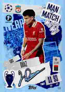 2024-25 Topps UCC Match Attax 1st Edition #399 Man of the Match Luis Díaz