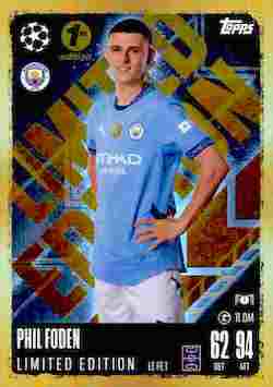 2024-25 Topps UCC Match Attax 1st Edition #LEFE1 Limited Edition Gold Phil Foden