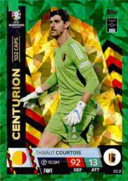 2024 Topps Match Attax UEFA Euro 2024 #CC02 Centurion Green Thibaut Courtois