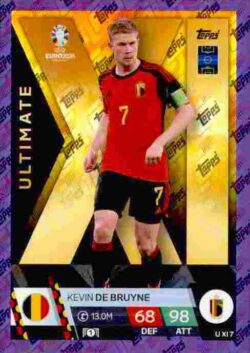 2024 Topps Match Attax UEFA Euro 2024 #UXI07 Ultimate XI Purple Kevin De Bruyne