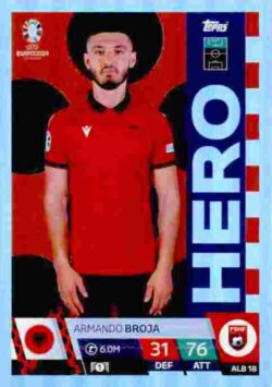 2024 Topps Match Attax UEFA Euro 2024 #ALB18 Armando Broja