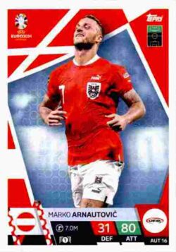 2024 Topps Match Attax UEFA Euro 2024 #AUT16 Marko Arnautovic