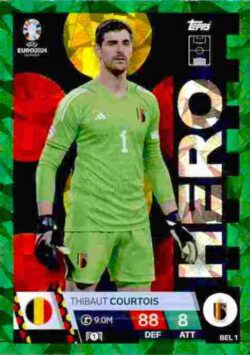 2024 Topps Match Attax UEFA Euro 2024 #BEL01 Parallel Thibaut Courtois