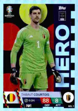 2024 Topps Match Attax UEFA Euro 2024 #BEL01 Thibaut Courtois