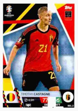 2024 Topps Match Attax UEFA Euro 2024 #BEL02 Timothy Castagne