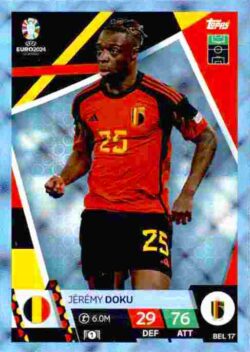 2024 Topps Match Attax UEFA Euro 2024 #BEL17 Parallel Jérémy Doku