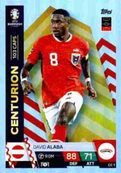 2024 Topps Match Attax UEFA Euro 2024 #CC01 Centurion David Alaba