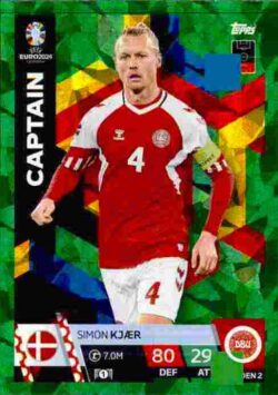 2024 Topps Match Attax UEFA Euro 2024 #DEN02 Parallel Simon Kjær