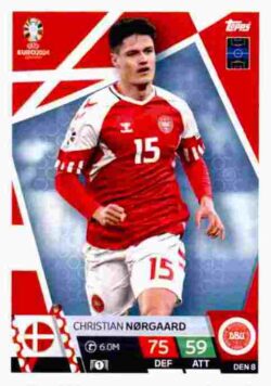 2024 Topps Match Attax UEFA Euro 2024 #DEN08 Christian Nørgaard