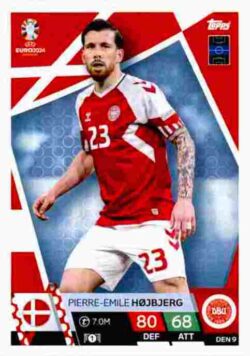 2024 Topps Match Attax UEFA Euro 2024 #DEN09 Pierre-Emile Højbjerg