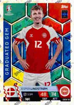 2024 Topps Match Attax UEFA Euro 2024 #DEN10 Jesper Lindstrøm