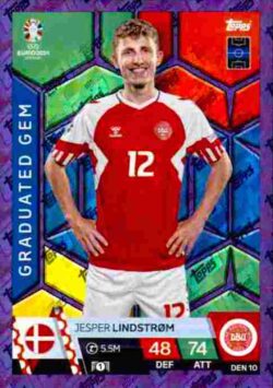 2024 Topps Match Attax UEFA Euro 2024 #DEN10 Parallel Jesper Lindstrøm