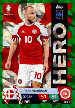 2024 Topps Match Attax UEFA Euro 2024 #DEN11 Parallel Christian Eriksen