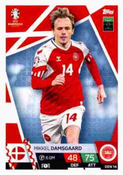 2024 Topps Match Attax UEFA Euro 2024 #DEN14 Mikkel Damsgaard