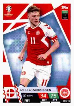 2024 Topps Match Attax UEFA Euro 2024 #DEN15 Andreas Skov Olsen