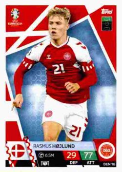 2024 Topps Match Attax UEFA Euro 2024 #DEN16 Rasmus Højlund