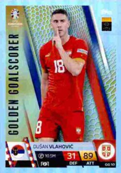 2024 Topps Match Attax UEFA Euro 2024 #GG10 Golden Goalscorer Dušan Vlahovic