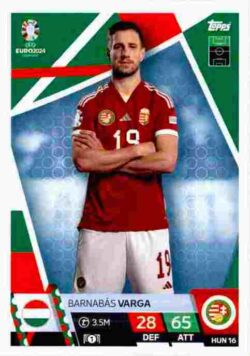 2024 Topps Match Attax UEFA Euro 2024 #HUN16 Barnabas Varga