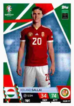 2024 Topps Match Attax UEFA Euro 2024 #HUN17 Roland Sallai