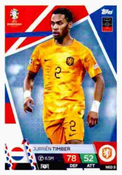 2024 Topps Match Attax UEFA Euro 2024 #NED05 Jurriën Timber