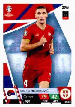 2024 Topps Match Attax UEFA Euro 2024 #SRB03 Nikola Milenkovic