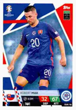 2024 Topps Match Attax UEFA Euro 2024 #SVK16 Robert Mak