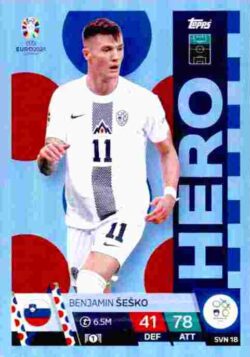 2024 Topps Match Attax UEFA Euro 2024 #SVN18 Benjamin Šeško