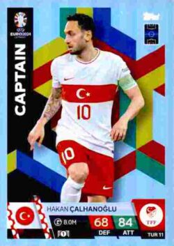 2024 Topps Match Attax UEFA Euro 2024 #TUR11 Hakan Çalhanoğlu