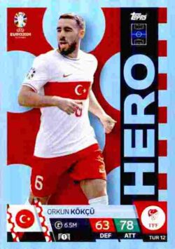 2024 Topps Match Attax UEFA Euro 2024 #TUR12 Orkun Kökcü